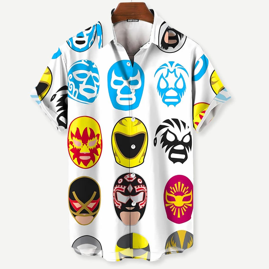 Relaxed Luchador Masks Shirt | Saint Drako