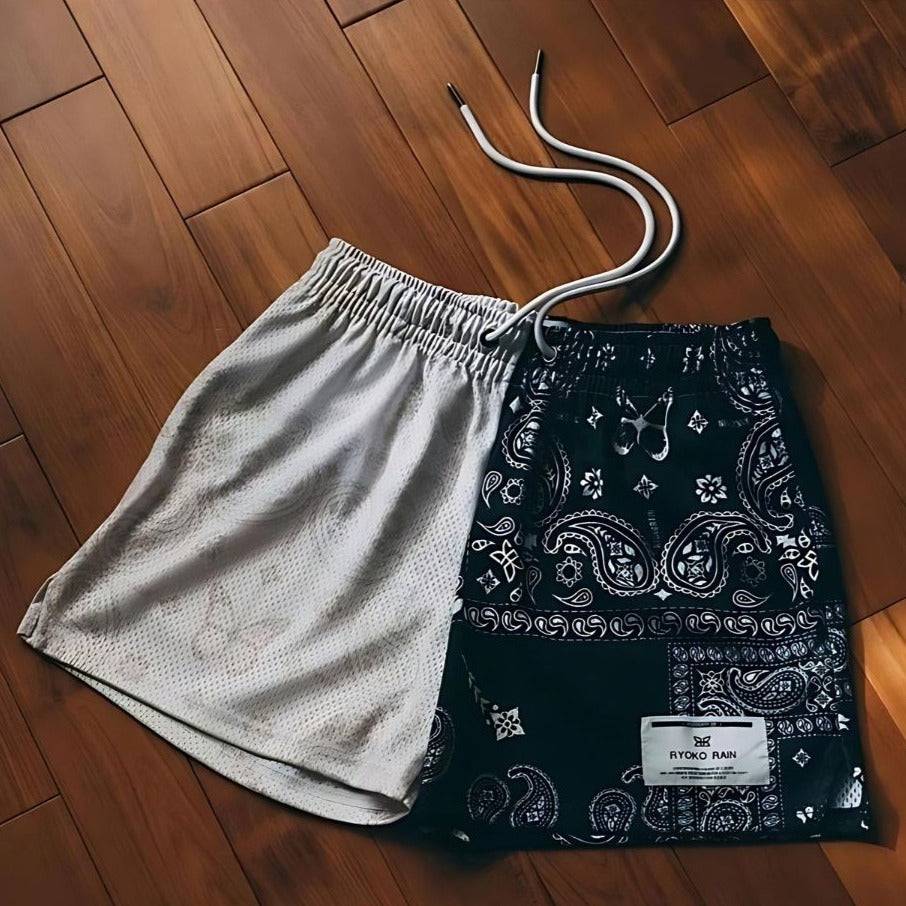 Two-Toned Paisley Shorts - Saint Drako