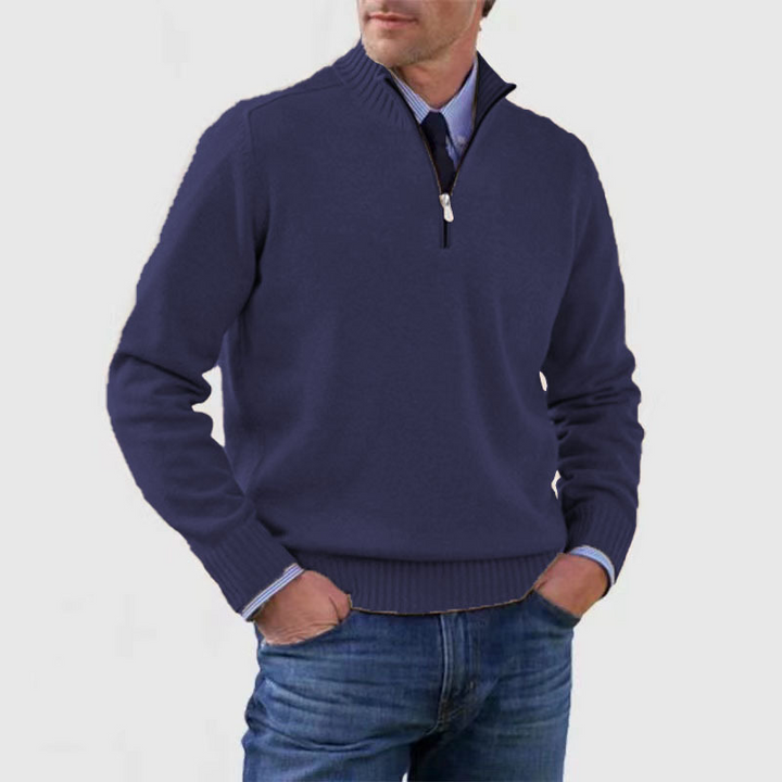 Rowan Men’s Knitted Quarter Zip Pullover - Saint Drako