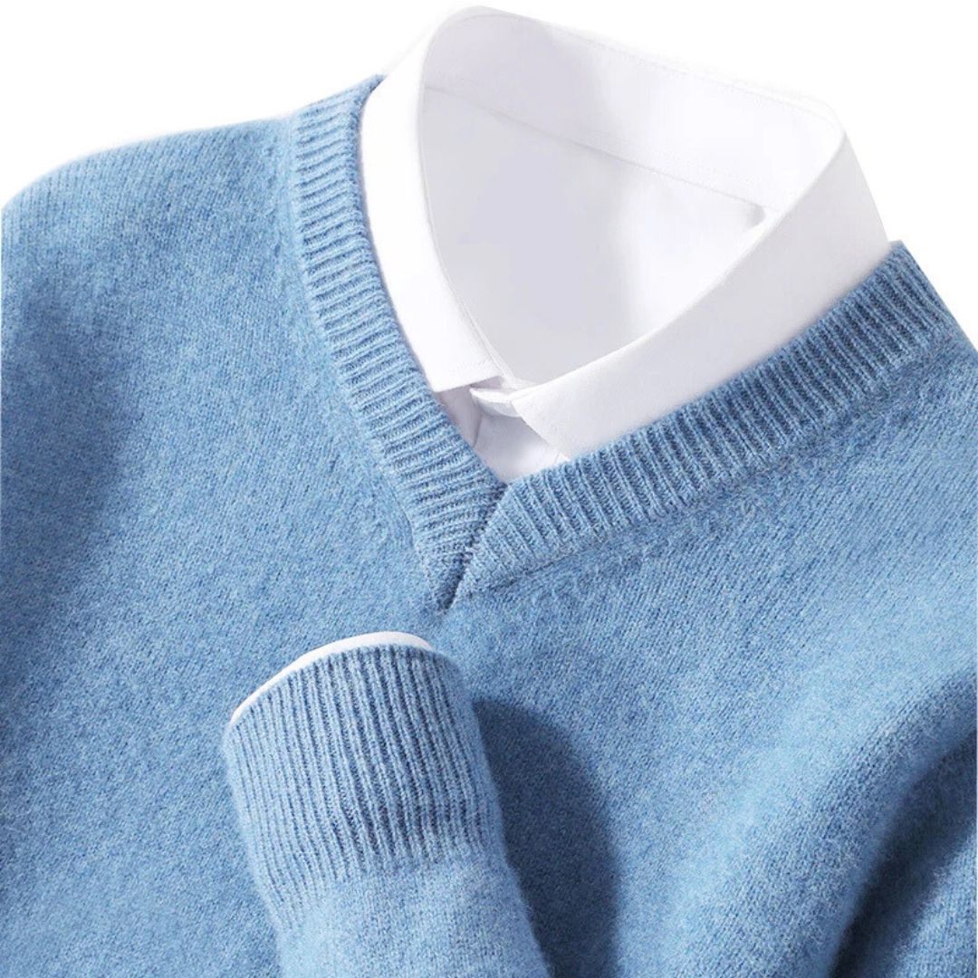 Olympia Merino V-Neck Sweater - Saint Drako