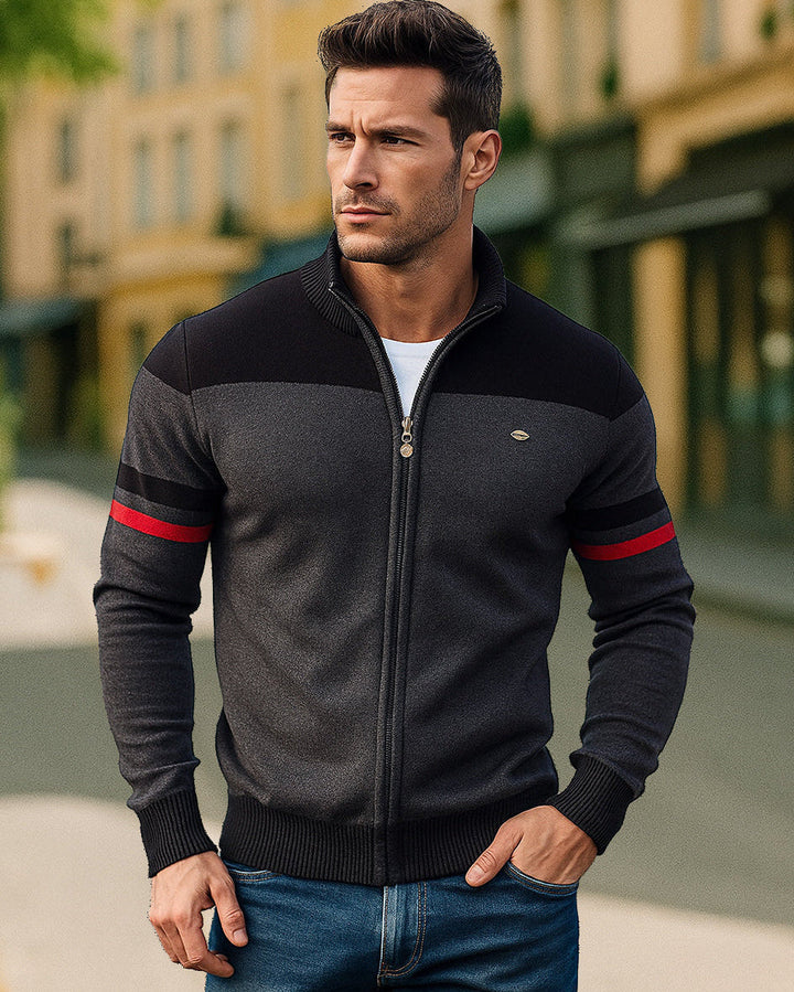 Verona Colorblock Zip Cardigan