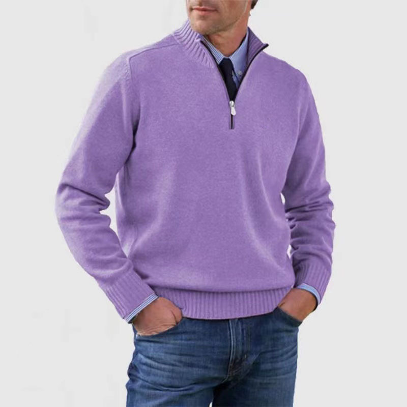 Rowan Men’s Knitted Quarter Zip Pullover - Saint Drako