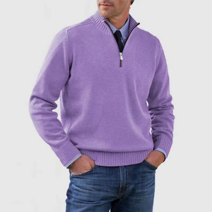Rowan Men’s Knitted Quarter Zip Pullover - Saint Drako