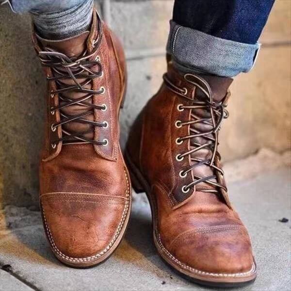 Claremont Men’s Vintage Work Boots - Saint Drako