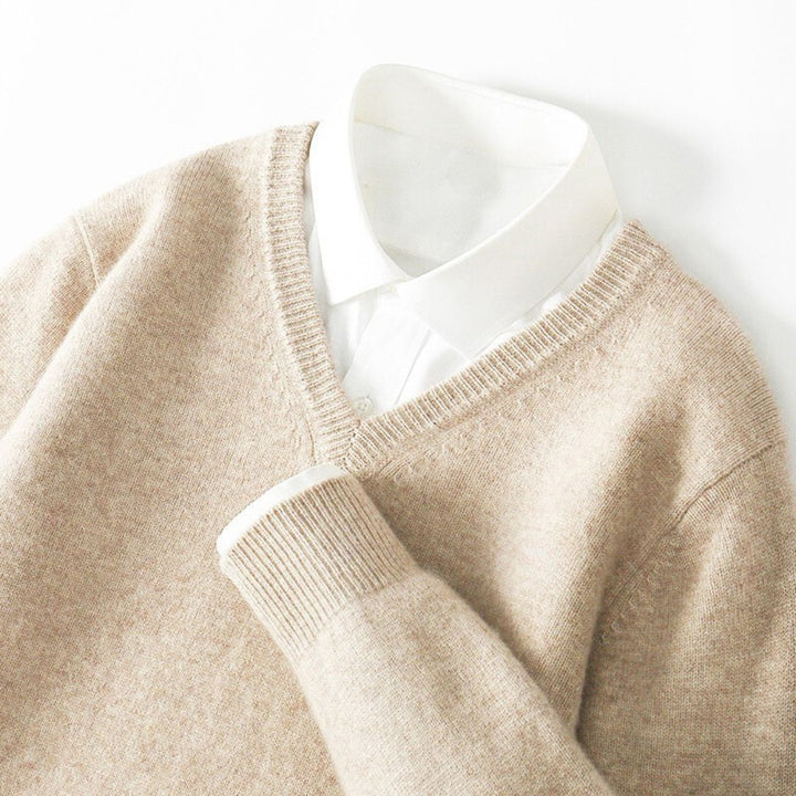 Olympia Merino V-Neck Sweater - Saint Drako