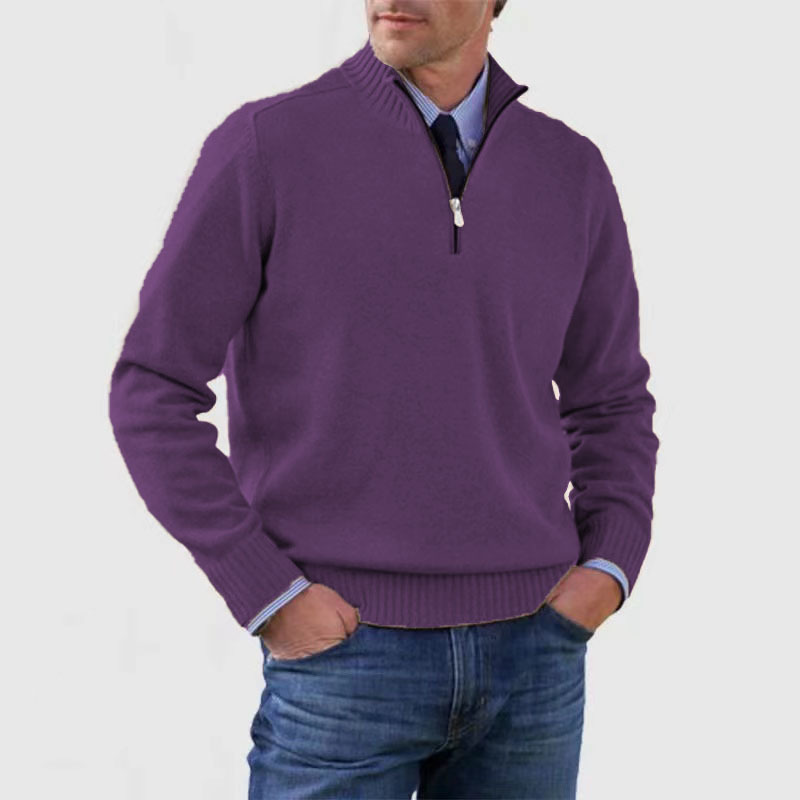 Rowan Men’s Knitted Quarter Zip Pullover - Saint Drako