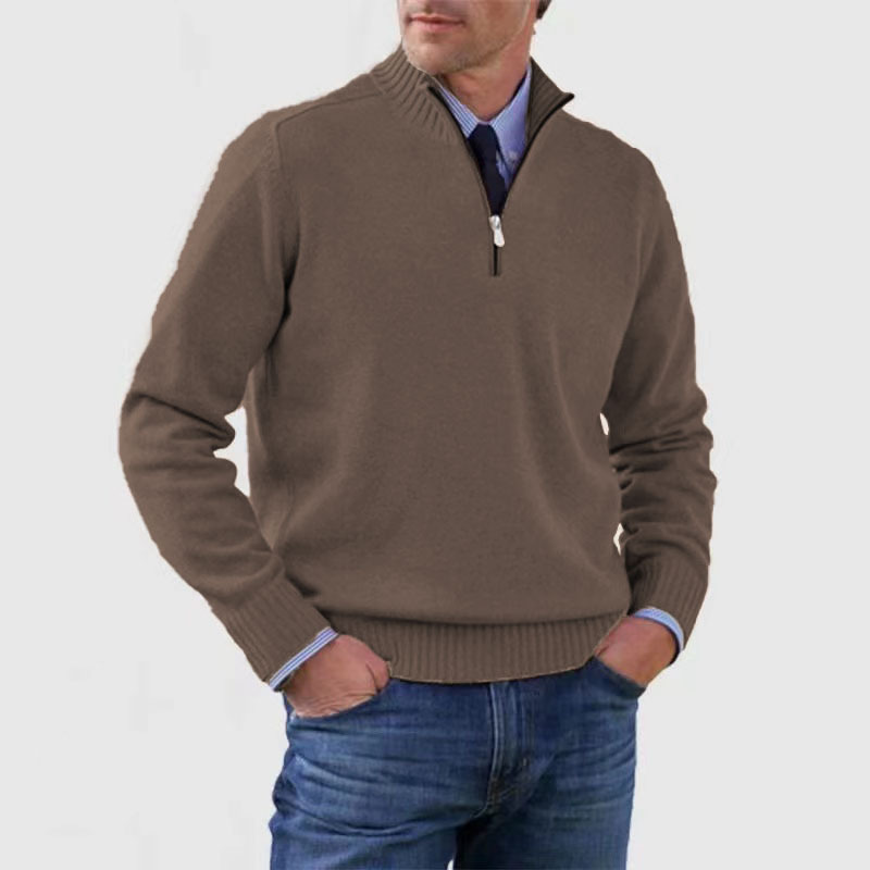 Rowan Men’s Knitted Quarter Zip Pullover - Saint Drako