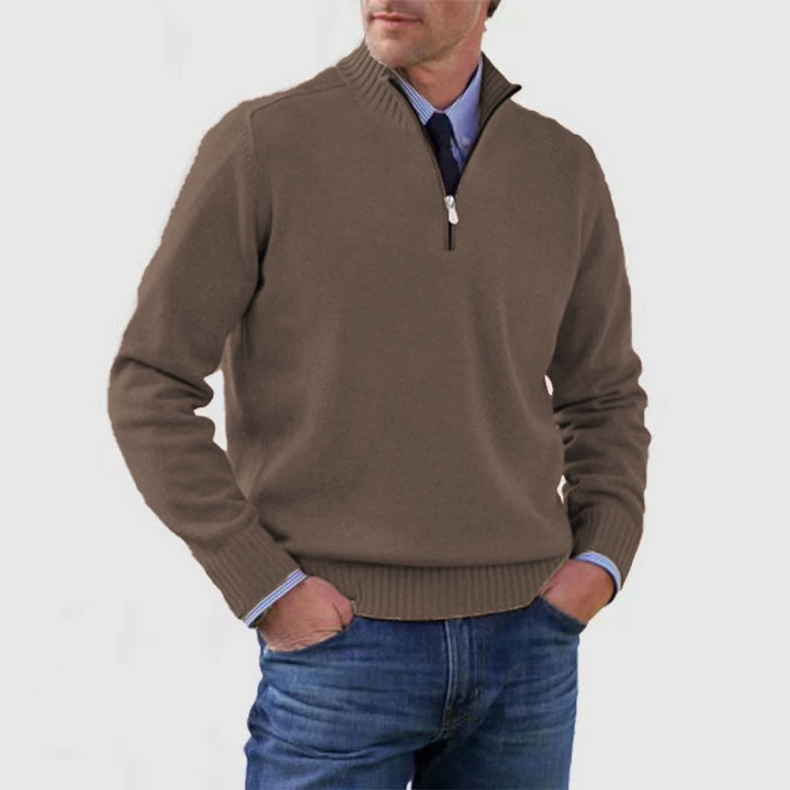 Rowan Men’s Knitted Quarter Zip Pullover - Saint Drako