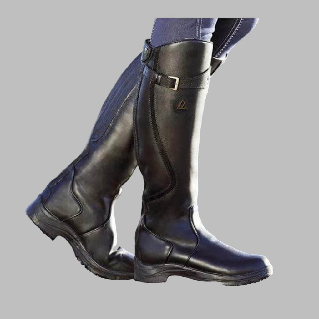 Valdora Knee-Length Buckled Leather Hiking Boots