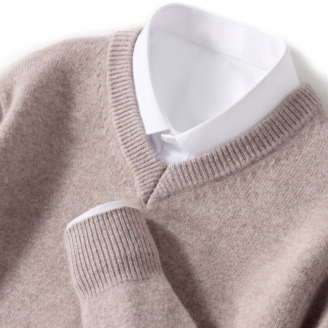 Olympia Merino V-Neck Sweater - Saint Drako