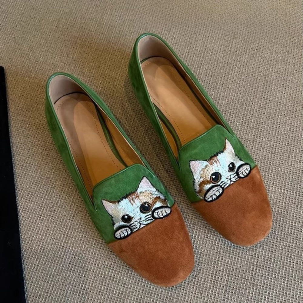 Cozy Cat Suede Flats - Saint Drako