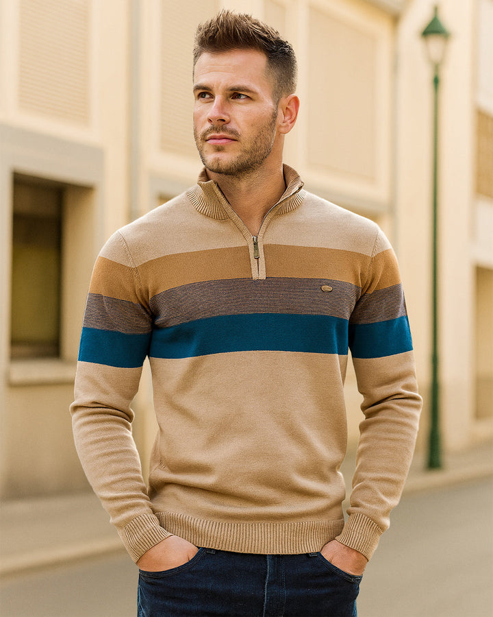 Torino Colorblock Half-Zip Sweater