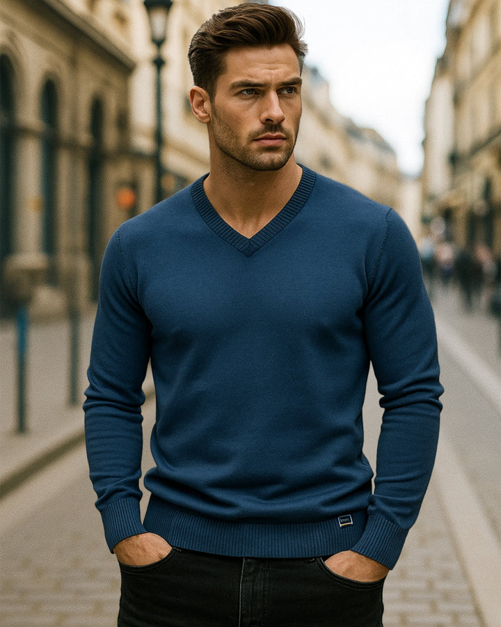 Modena Ribbed V-Neck Sweater