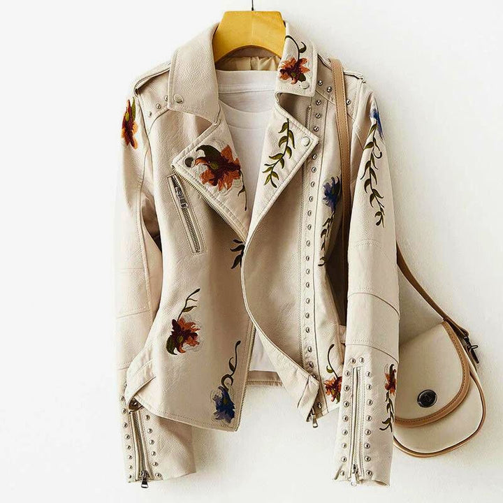 Fiori De Luxe Leather Jacket