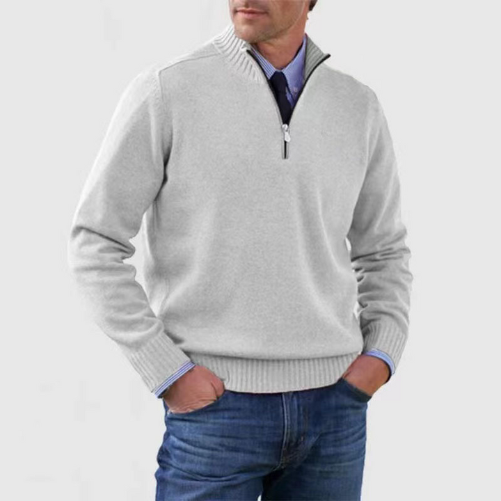 Rowan Men’s Knitted Quarter Zip Pullover - Saint Drako
