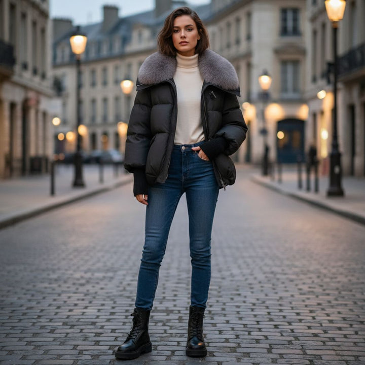 Selene Faux-Fur Collar Puffer Jacket
