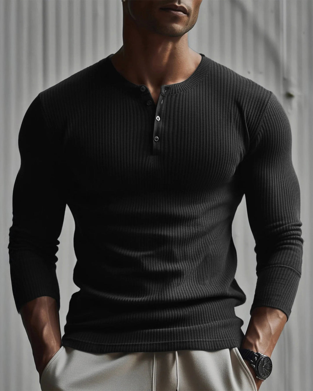 Siena Ribbed Henley Shirt