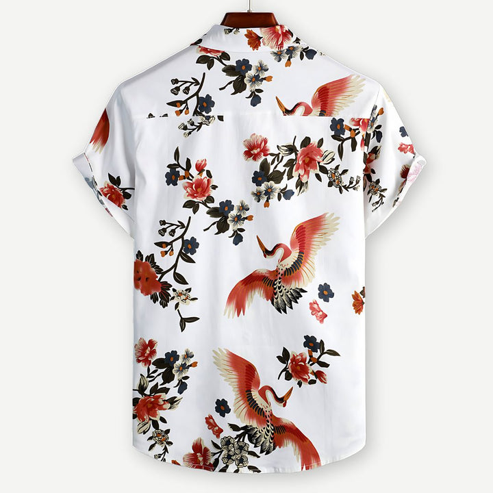 Relaxed Flight of Flowers Shirt - Saint Drako