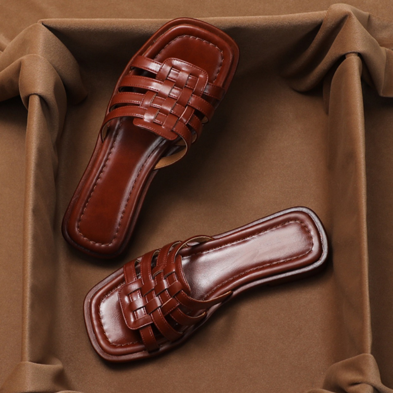 Calabria Woven Leather Slippers - Saint Drako