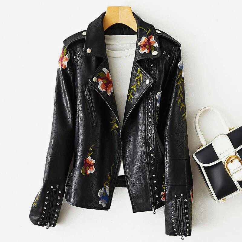 Fiori De Luxe Leather Jacket - Saint Drako