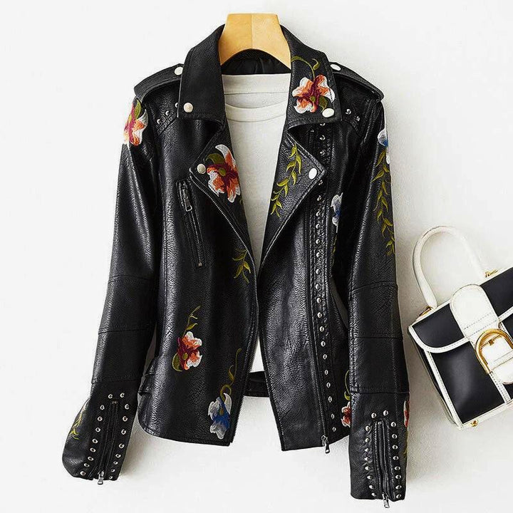 Fiori De Luxe Leather Jacket