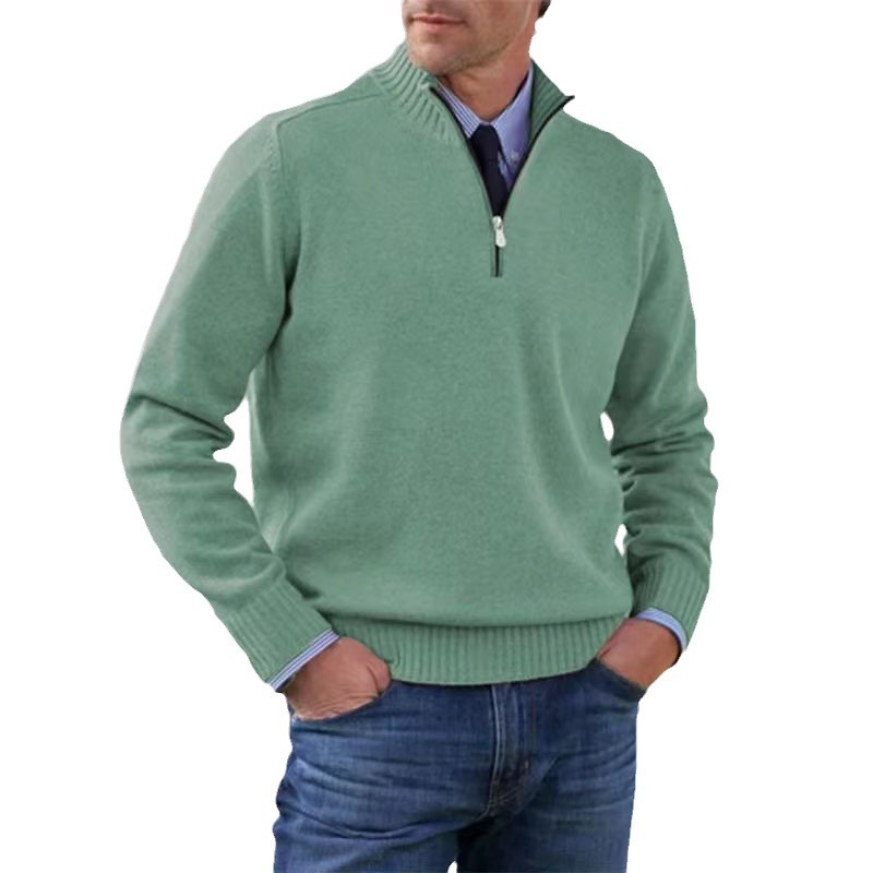 Rowan Men’s Knitted Quarter Zip Pullover - Saint Drako