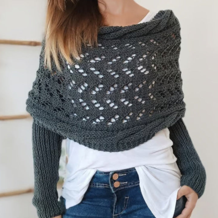 Amara Knitted Scarf with Sleeves