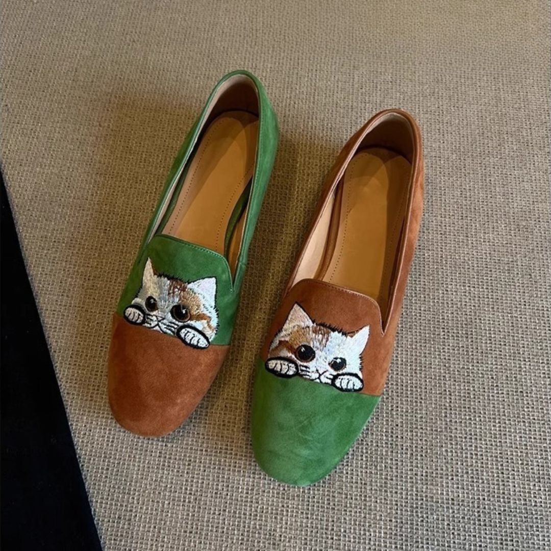 Cozy Cat Suede Flats - Saint Drako