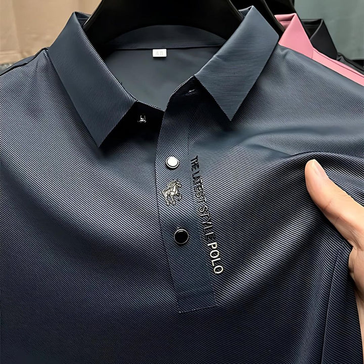 Wrinkle-Free Muscle Fit Polo