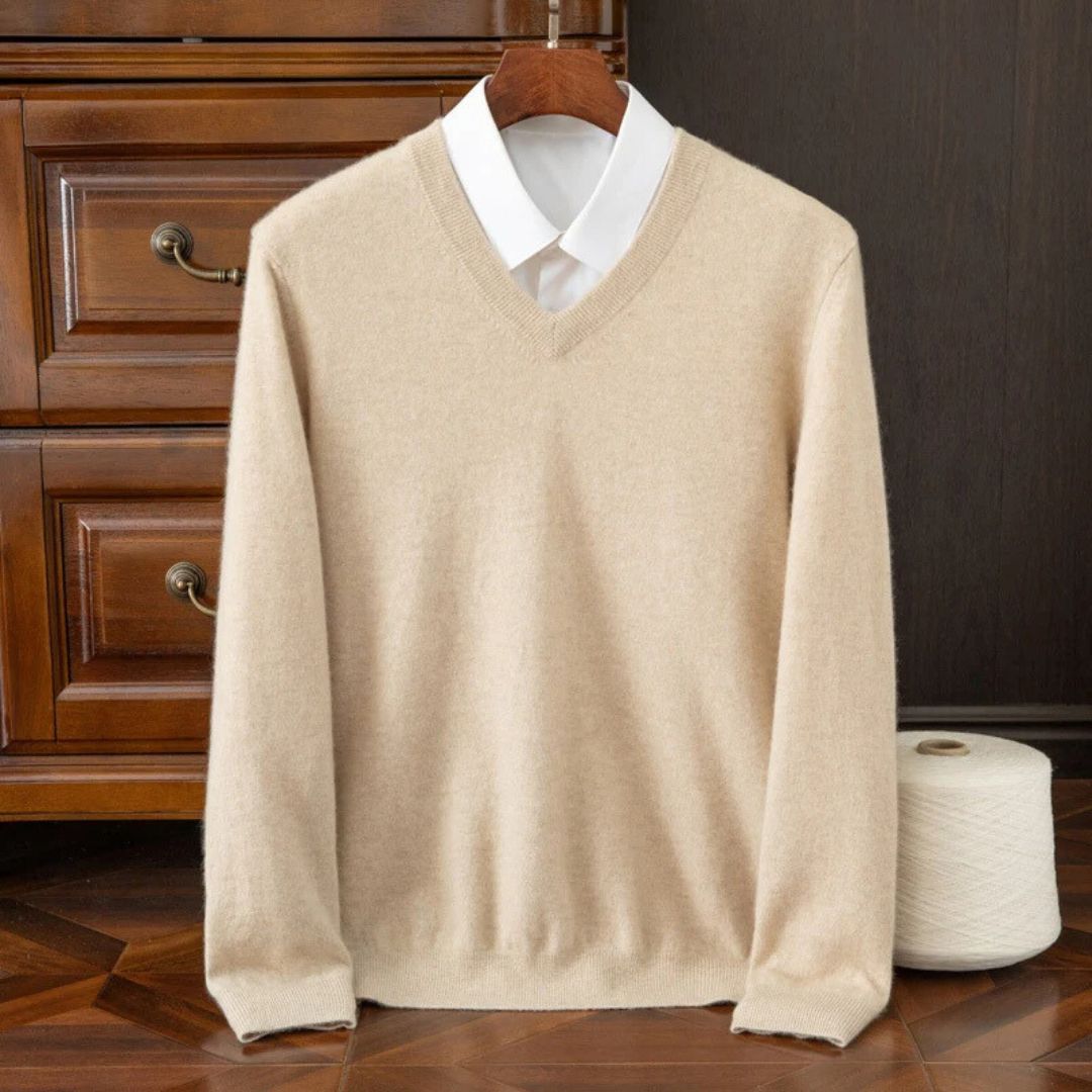 Olympia Merino V-Neck Sweater - Saint Drako