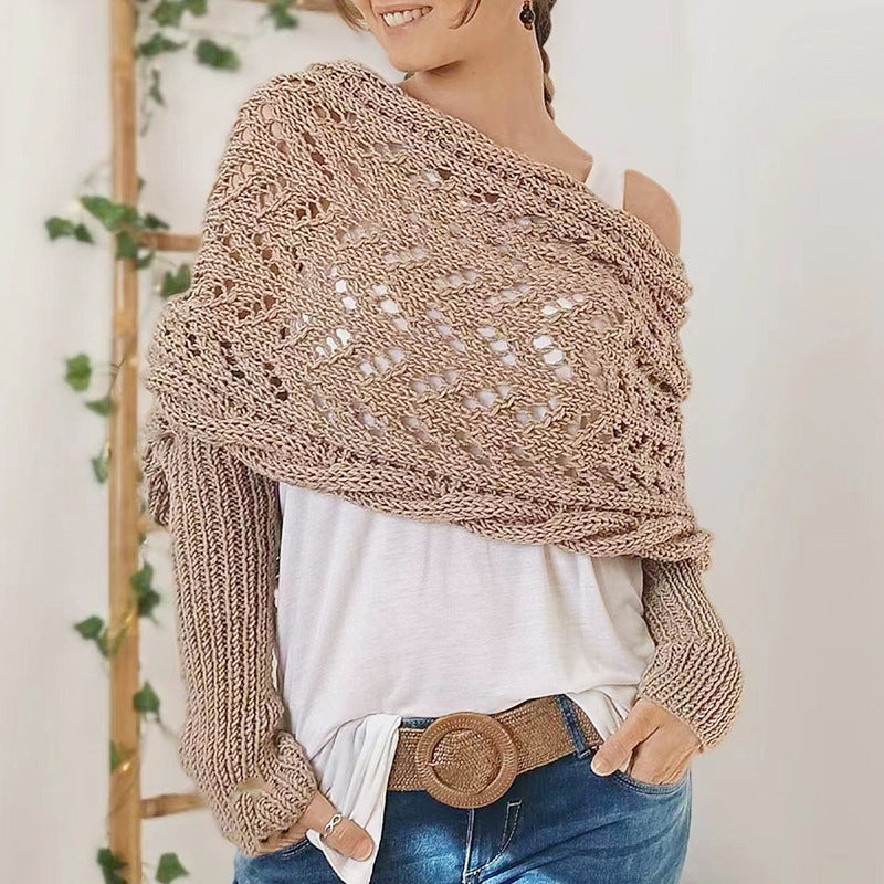Amara Knitted Scarf with Sleeves