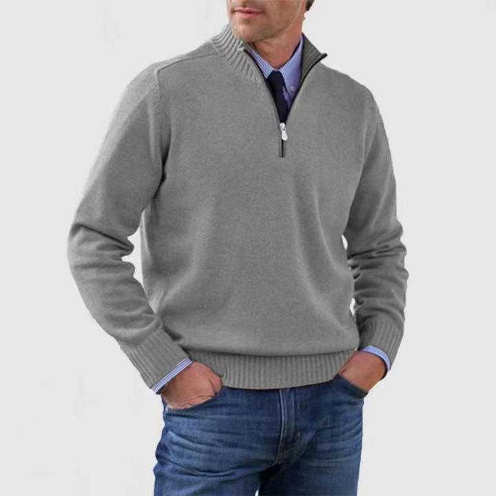 Rowan Men’s Knitted Quarter Zip Pullover - Saint Drako