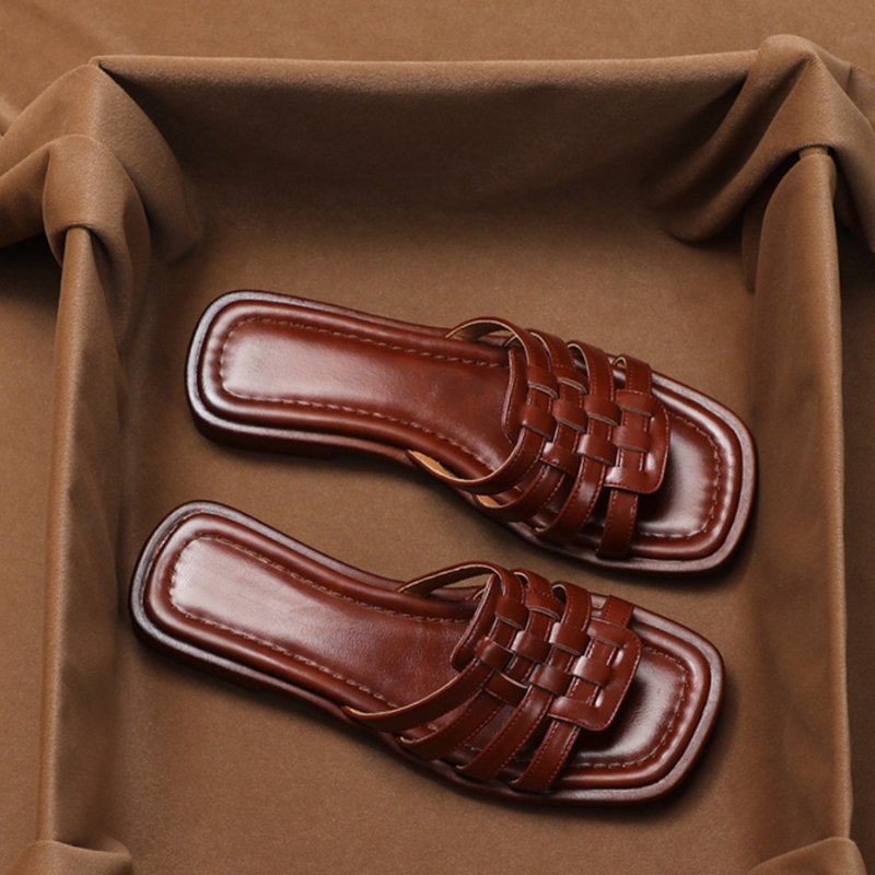 Calabria Woven Leather Slippers - Saint Drako