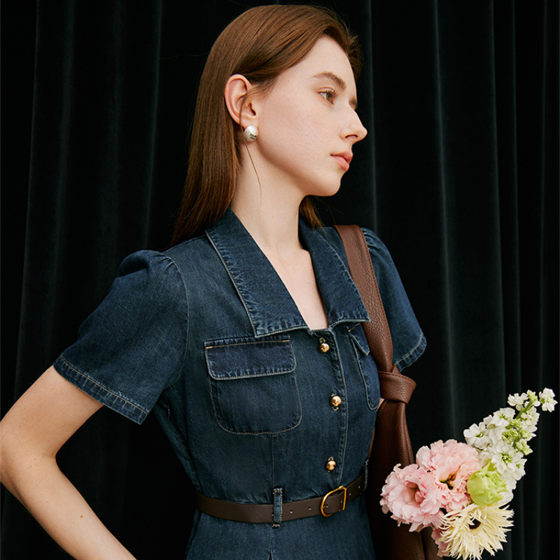 Reuben Denim Short Sleeve Dress - Saint Drako