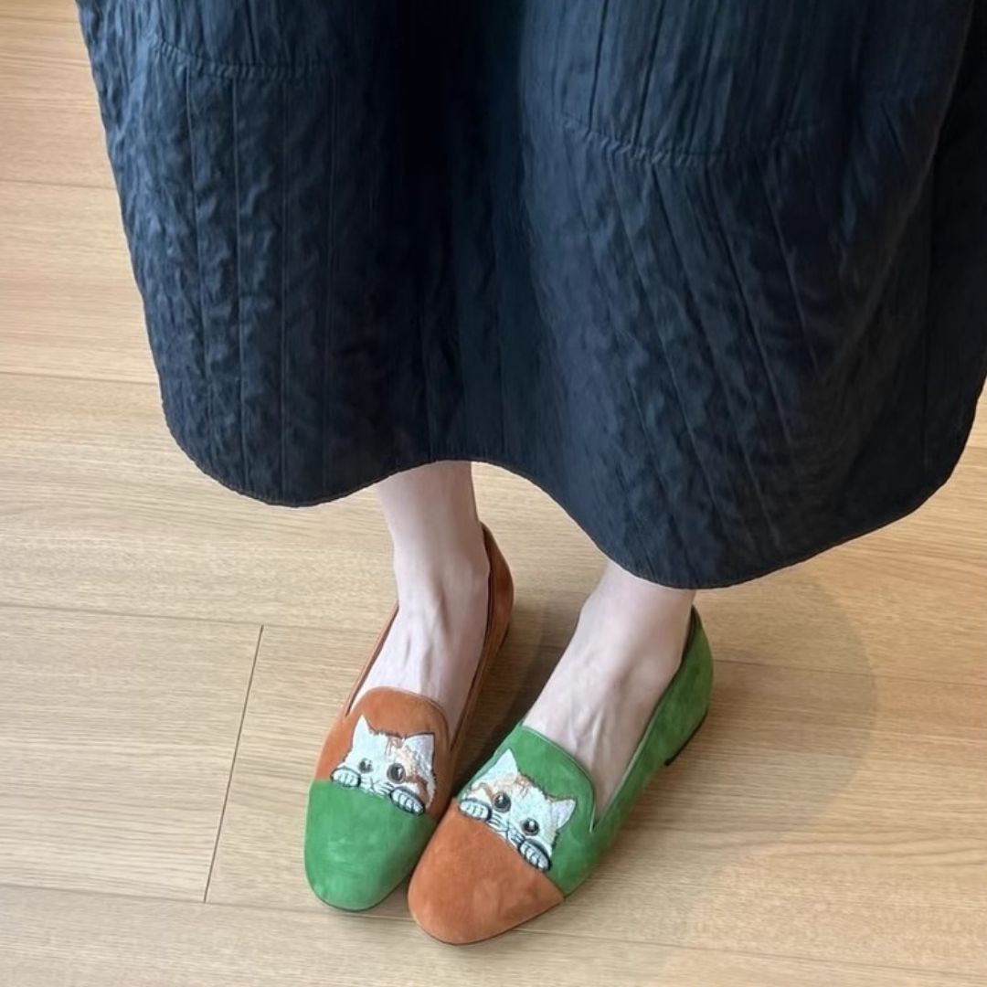 Cozy Cat Suede Flats - Saint Drako