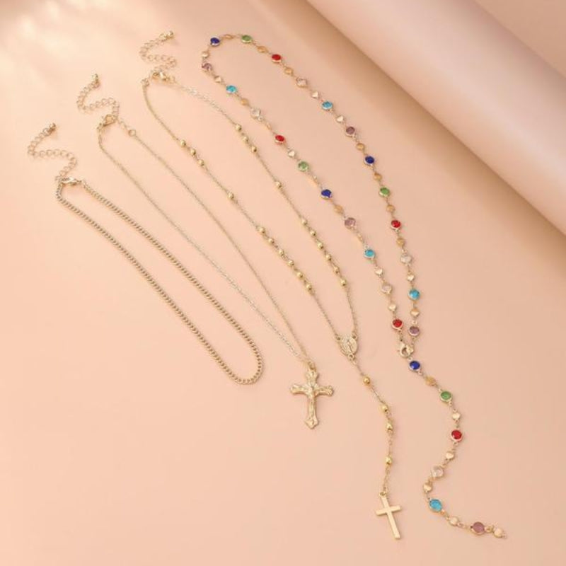 Aurelia 4-Piece Cross Necklace Set