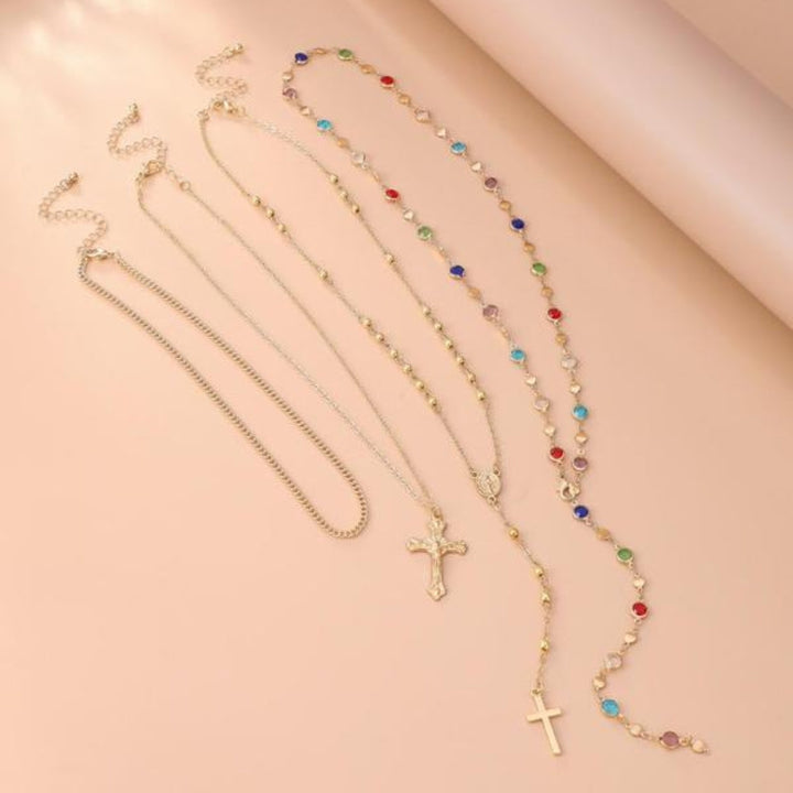 Aurelia 4-Piece Cross Necklace Set