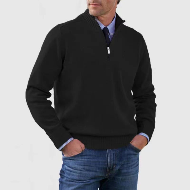 Rowan Men’s Knitted Quarter Zip Pullover - Saint Drako