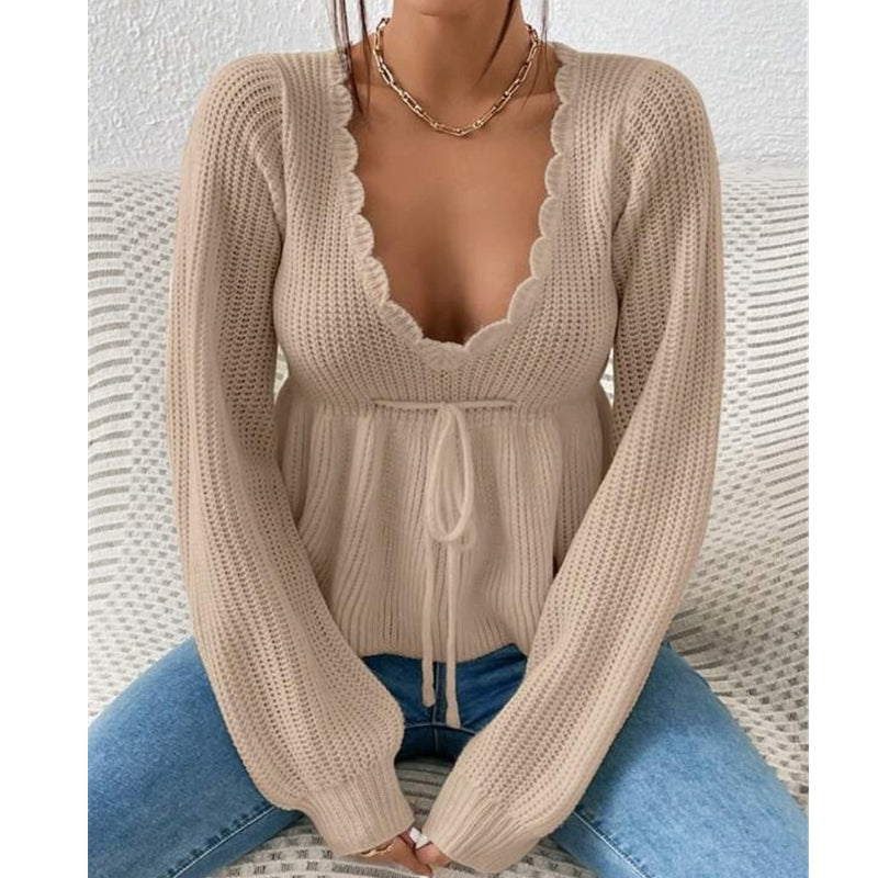 Savine Scallop Knit Top