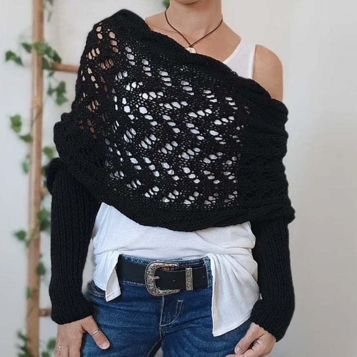Amara Knitted Scarf with Sleeves