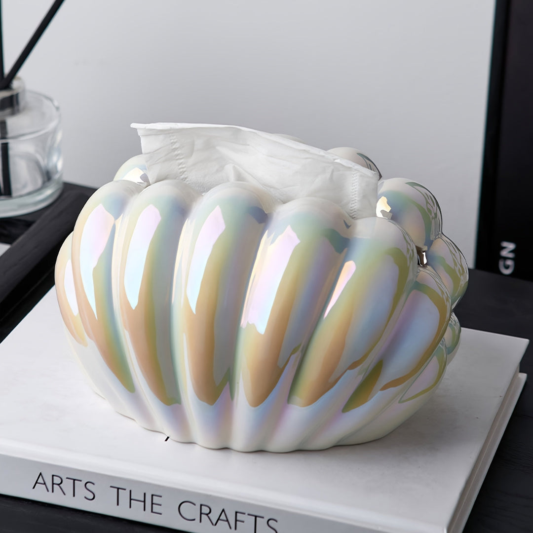 Ceramic Seashell Tissue Box