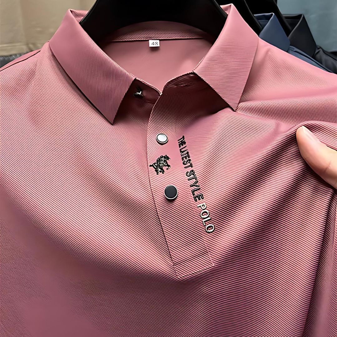 Wrinkle-Free Muscle Fit Polo