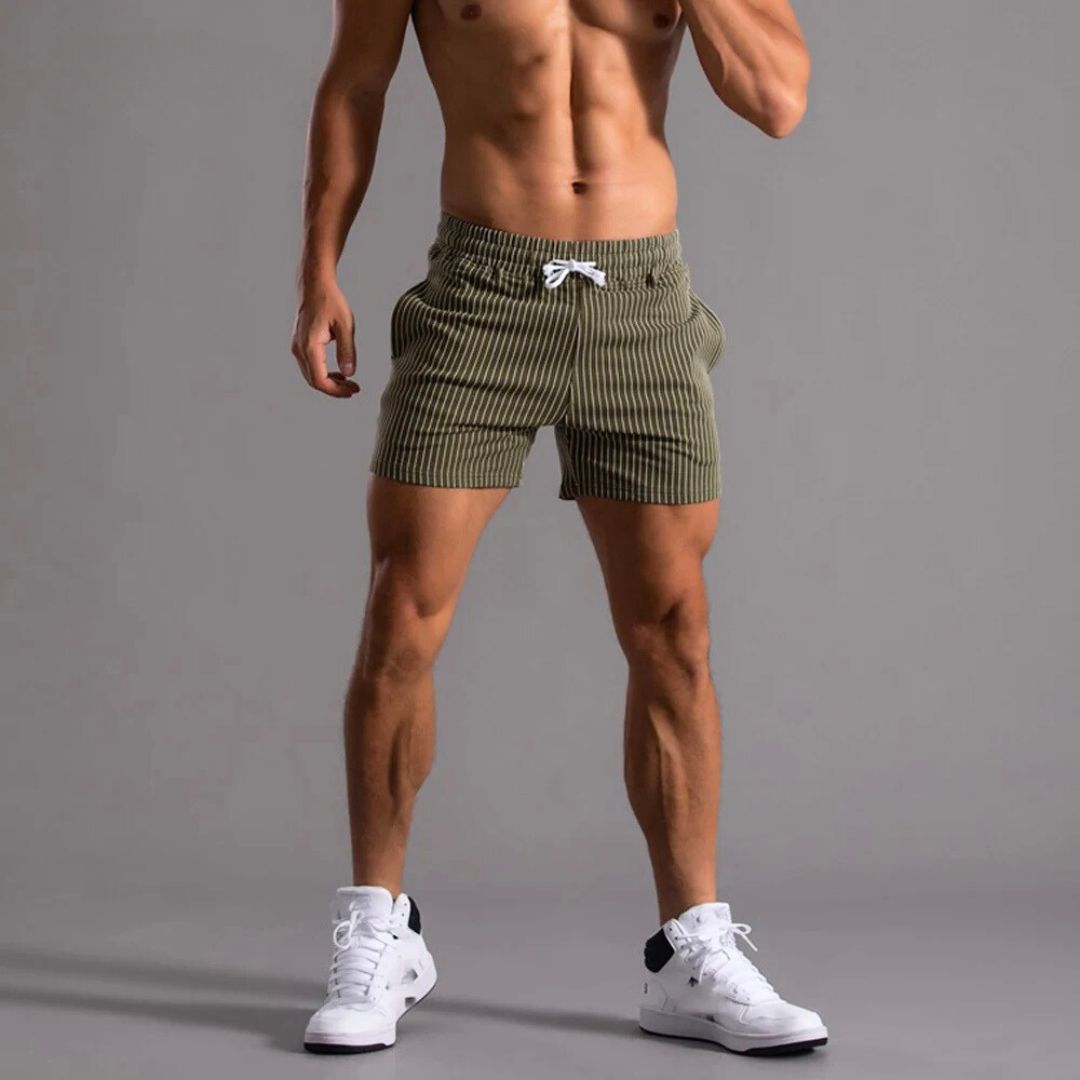 Pinstriped Athleisure Shorts - Saint Drako