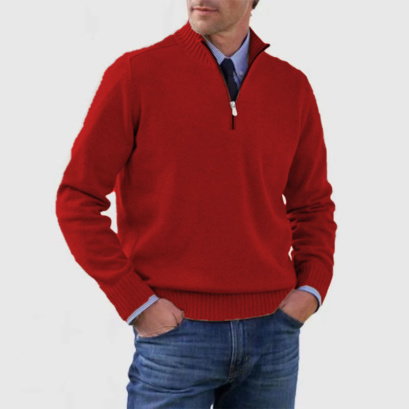 Rowan Men’s Knitted Quarter Zip Pullover - Saint Drako