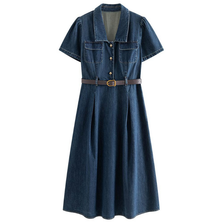 Reuben Denim Short Sleeve Dress - Saint Drako