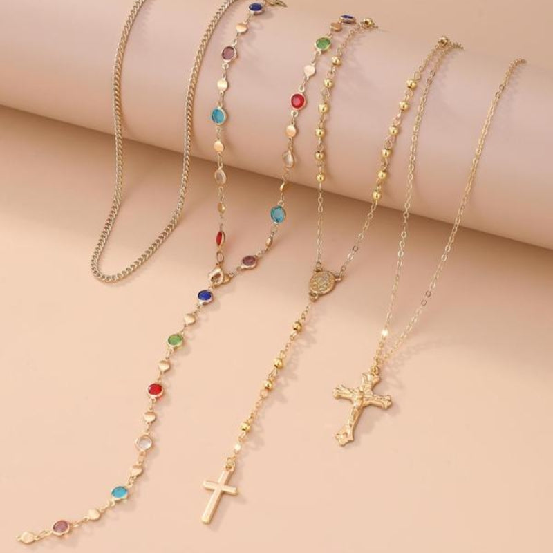 Aurelia 4-Piece Cross Necklace Set