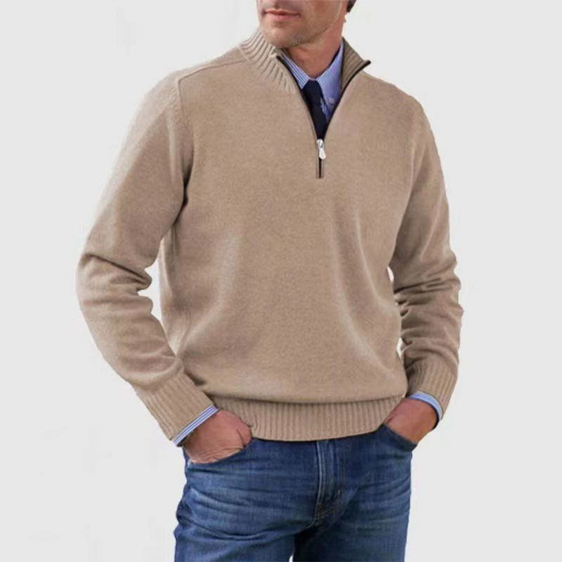 Rowan Men’s Knitted Quarter Zip Pullover - Saint Drako