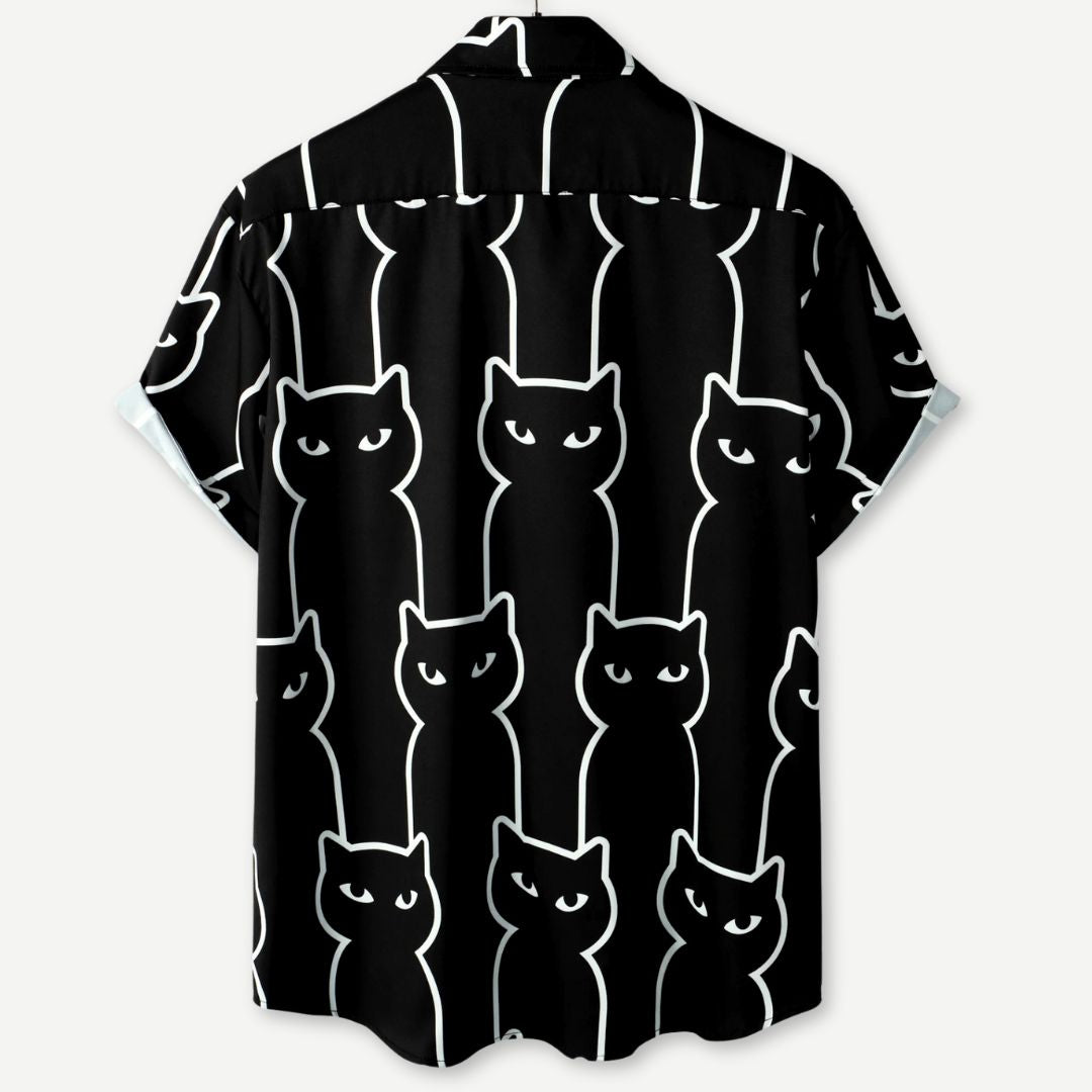 Relaxed Black Cats Shirt