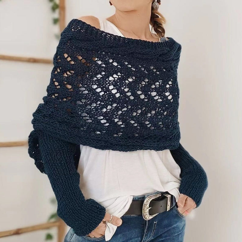 Amara Knitted Scarf with Sleeves