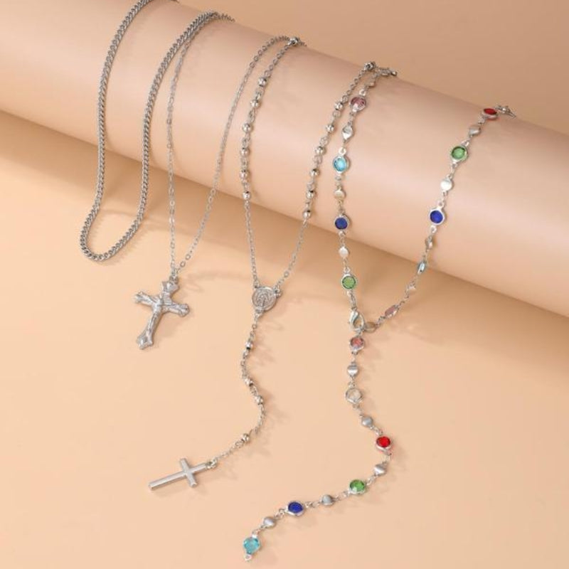Aurelia 4-Piece Cross Necklace Set